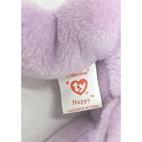1993 Ty Beanie Baby TY Collectibles "Happy" Retired Purple Hippopotumus BB22 - Picture 3 of 4